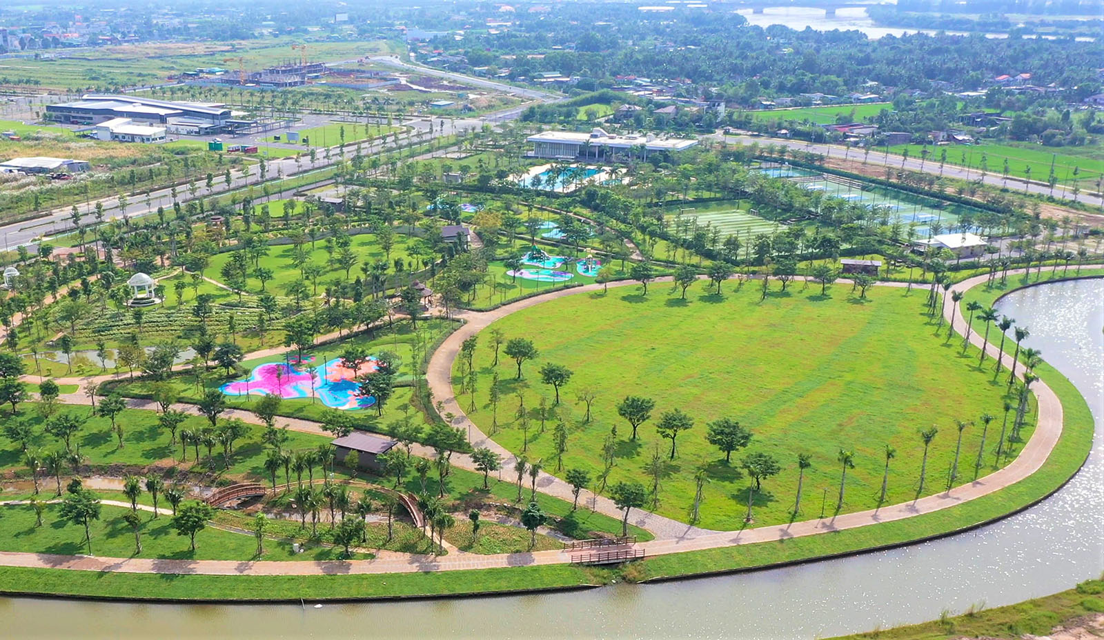 công viên trung tâm khu đô thị WaterPOint Bến Lức Long An - Nam Long Group NLG