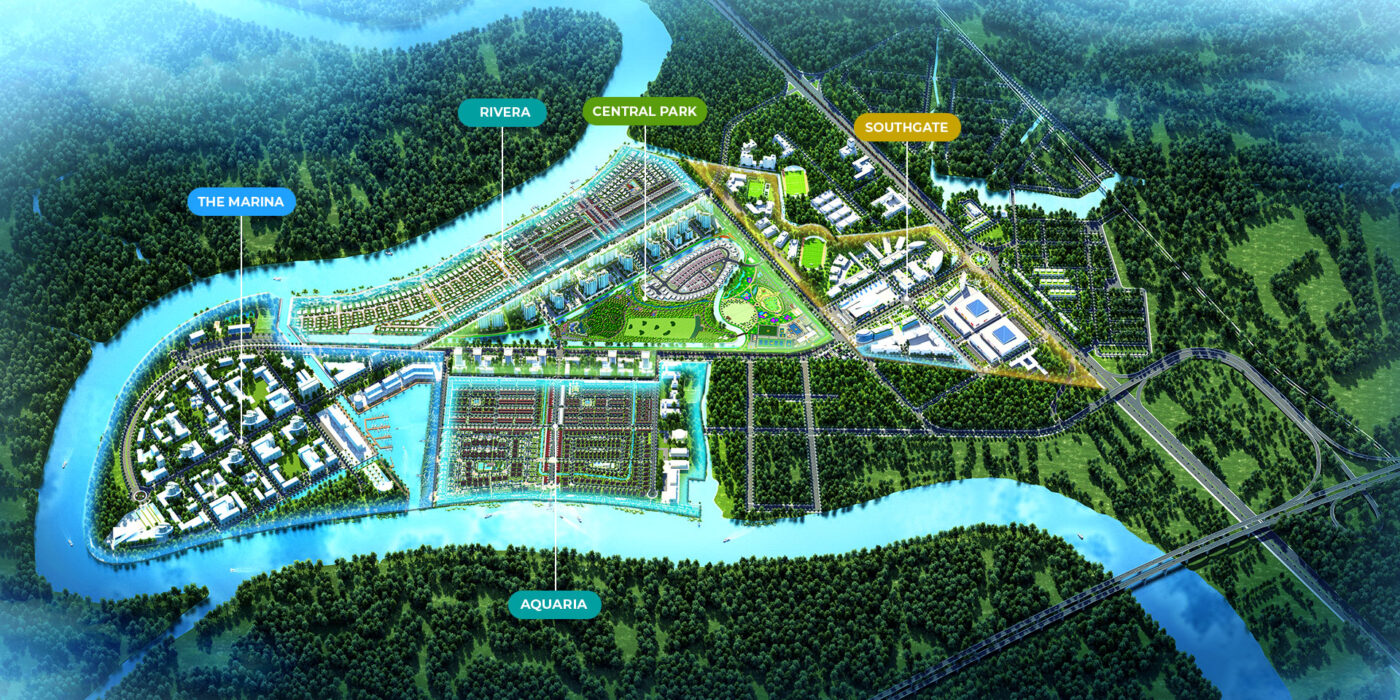 mặt bằng tổng thể khu đô thị Waterpoint Nam Long City