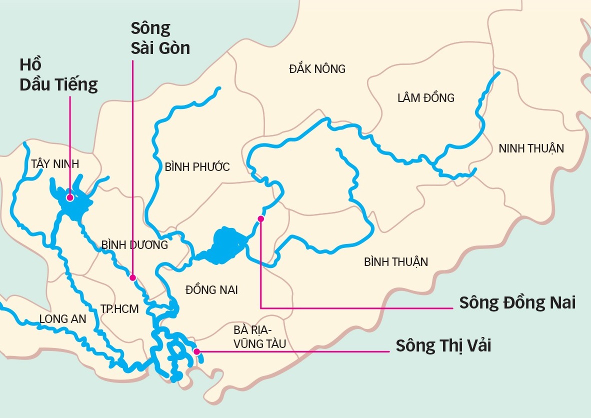 sài gòn river map - bản đồ sông Saigon - sông đồng nai