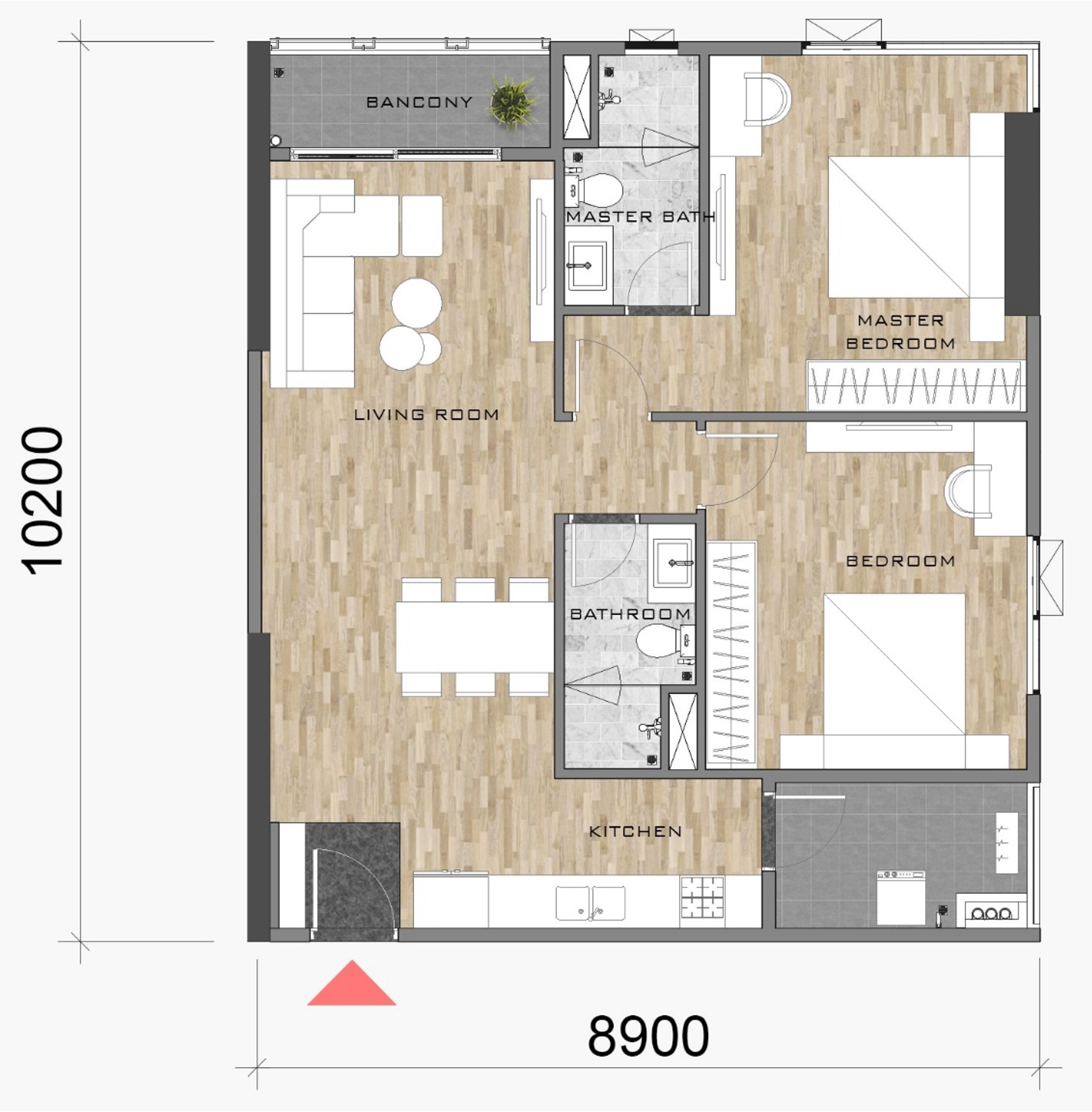 thiết kế layout mặt bằng căn hộ block AK NEO AK 10 AKARI CITY loại căn hộ B10