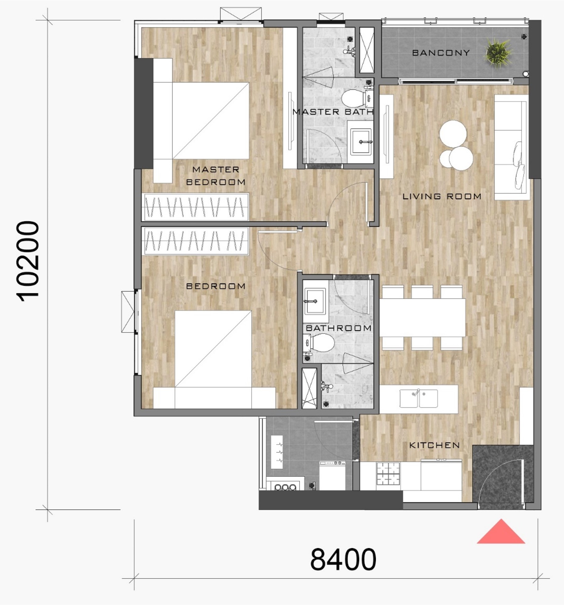 thiết kế layout mặt bằng căn hộ block AK NEO AK 10 AKARI CITY loại căn hộ B11