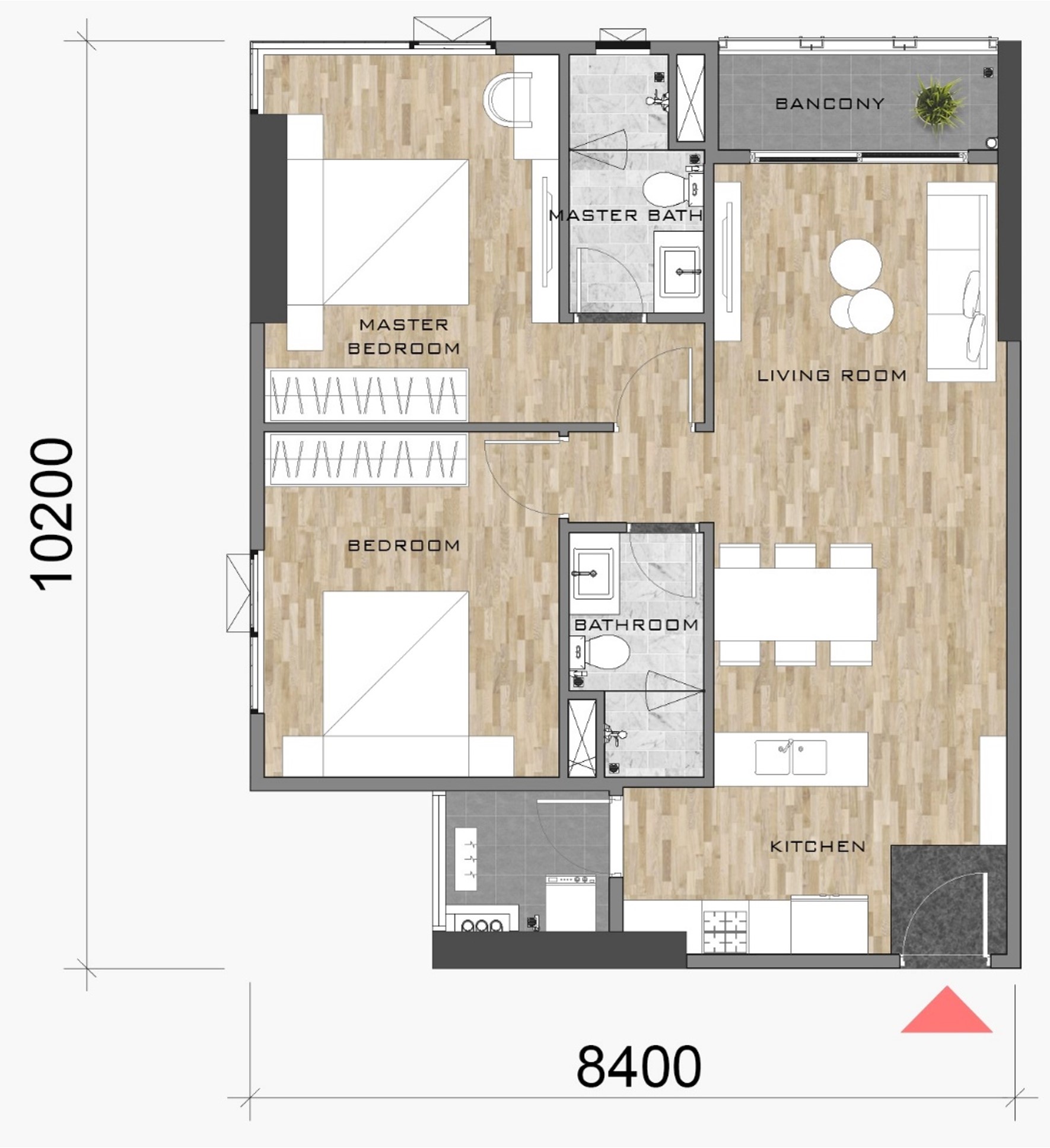 thiết kế layout mặt bằng căn hộ block AK NEO AK 10 AKARI CITY loại căn hộ B5