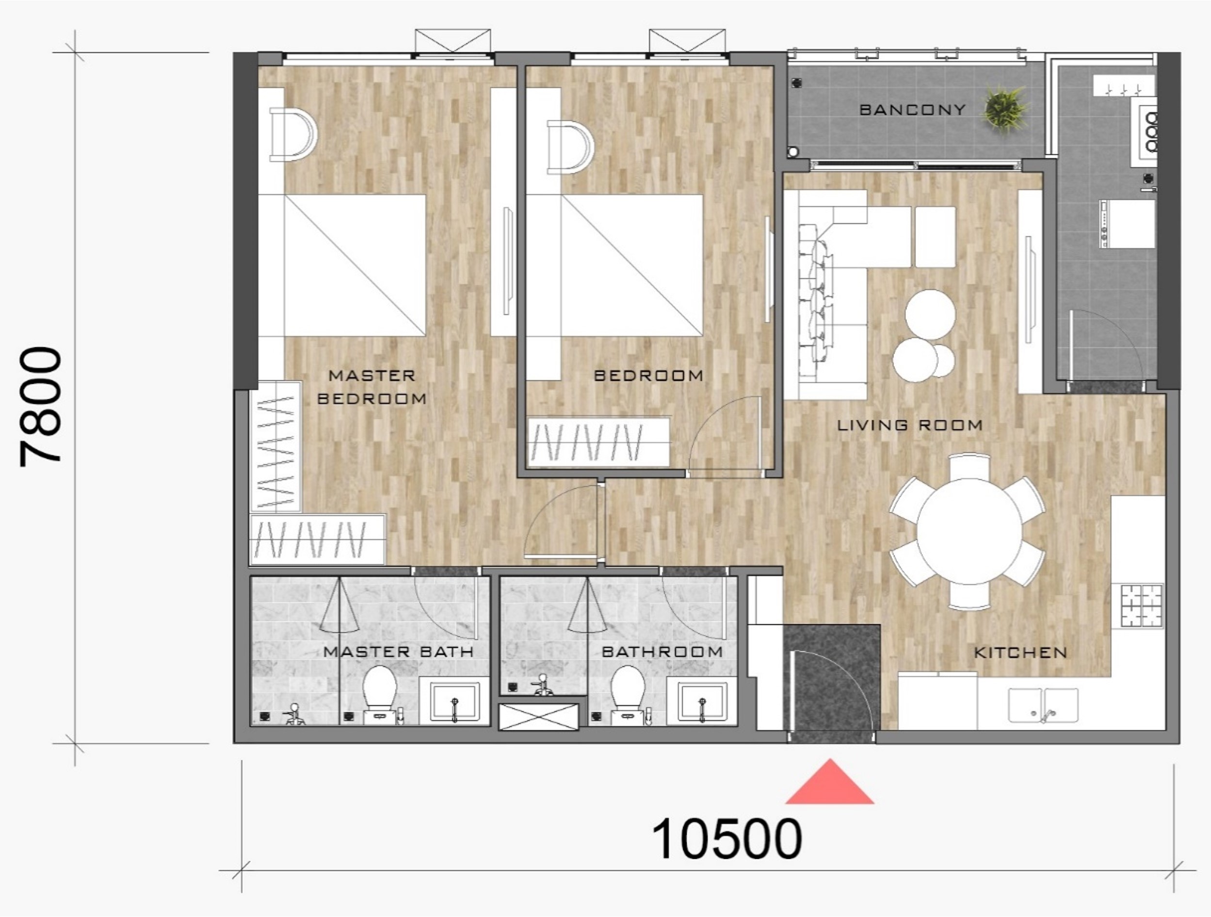 thiết kế layout mặt bằng căn hộ block AK NEO AK 10 AKARI CITY loại căn hộ B8